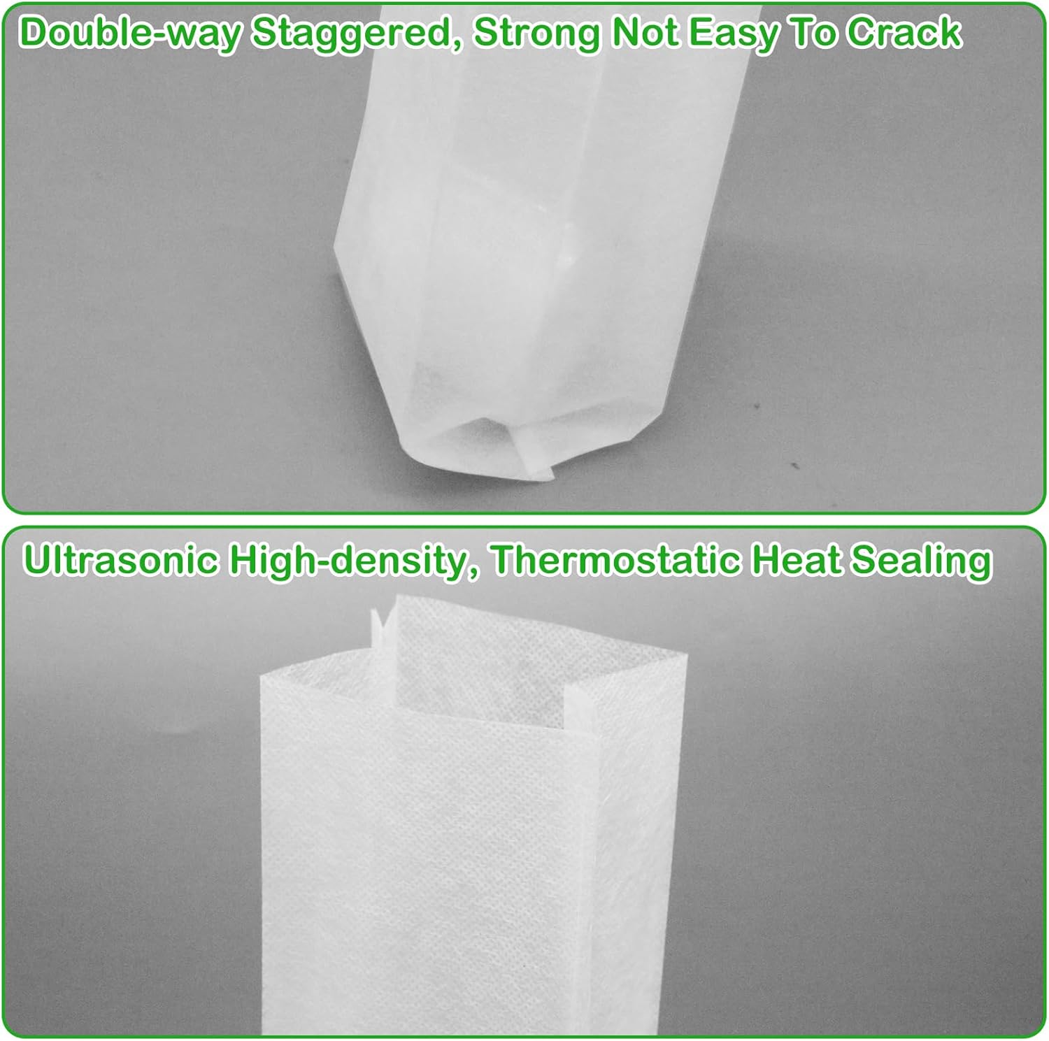 60Pcs Nursery Grow Bags, Biodegradable Non-Woven Fabric Plant Bags, Seedlings Growing Pots for Vegetable Flowers Fruits Tree Planting (12.2 3.3 Inches) - Image 3