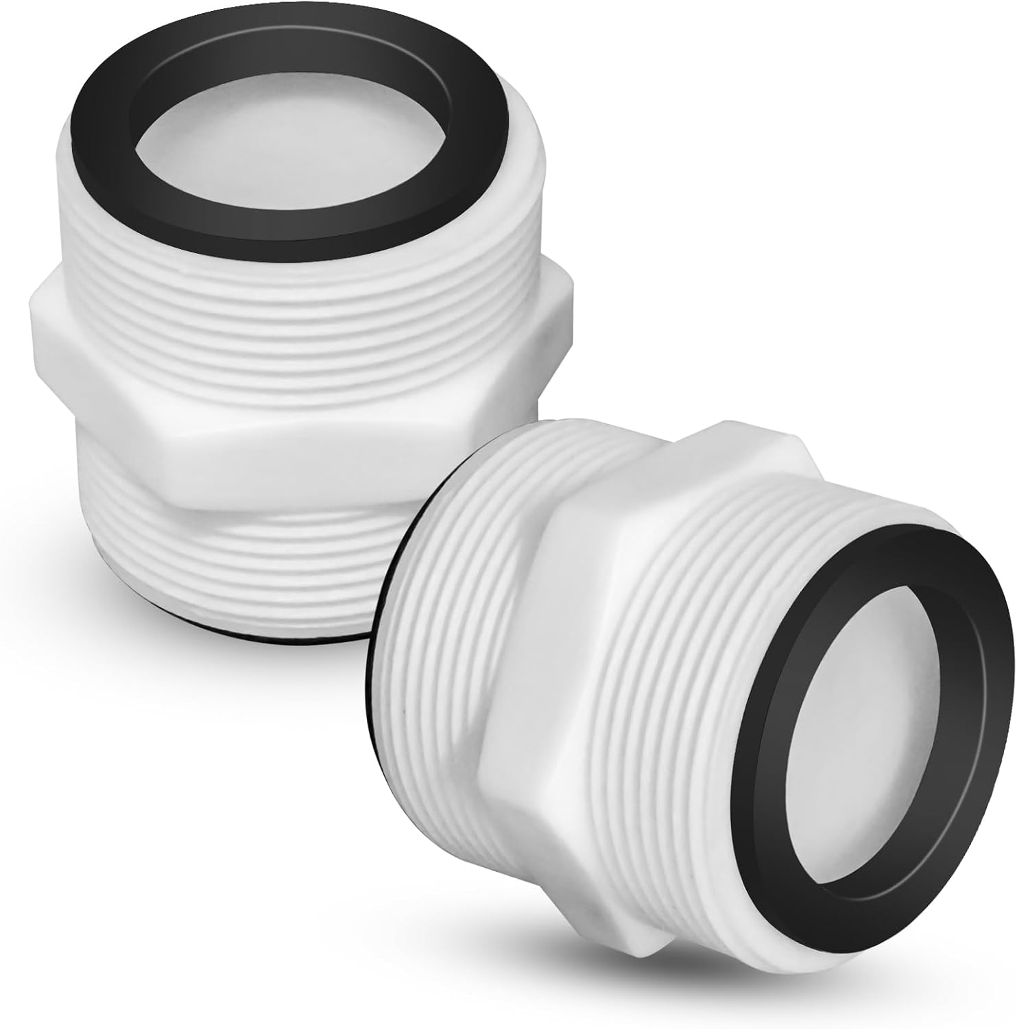 2Pcs 1.5’to 1.5’ Pool Hose Adapter, Pool Hose Connector Coupling Above Ground Pool Hose Adapter Compatible with Intex, Garden Hose Extender with 2 Rings Gaskets for 1.5 Inch Above Ground Pool Hose - Image 1
