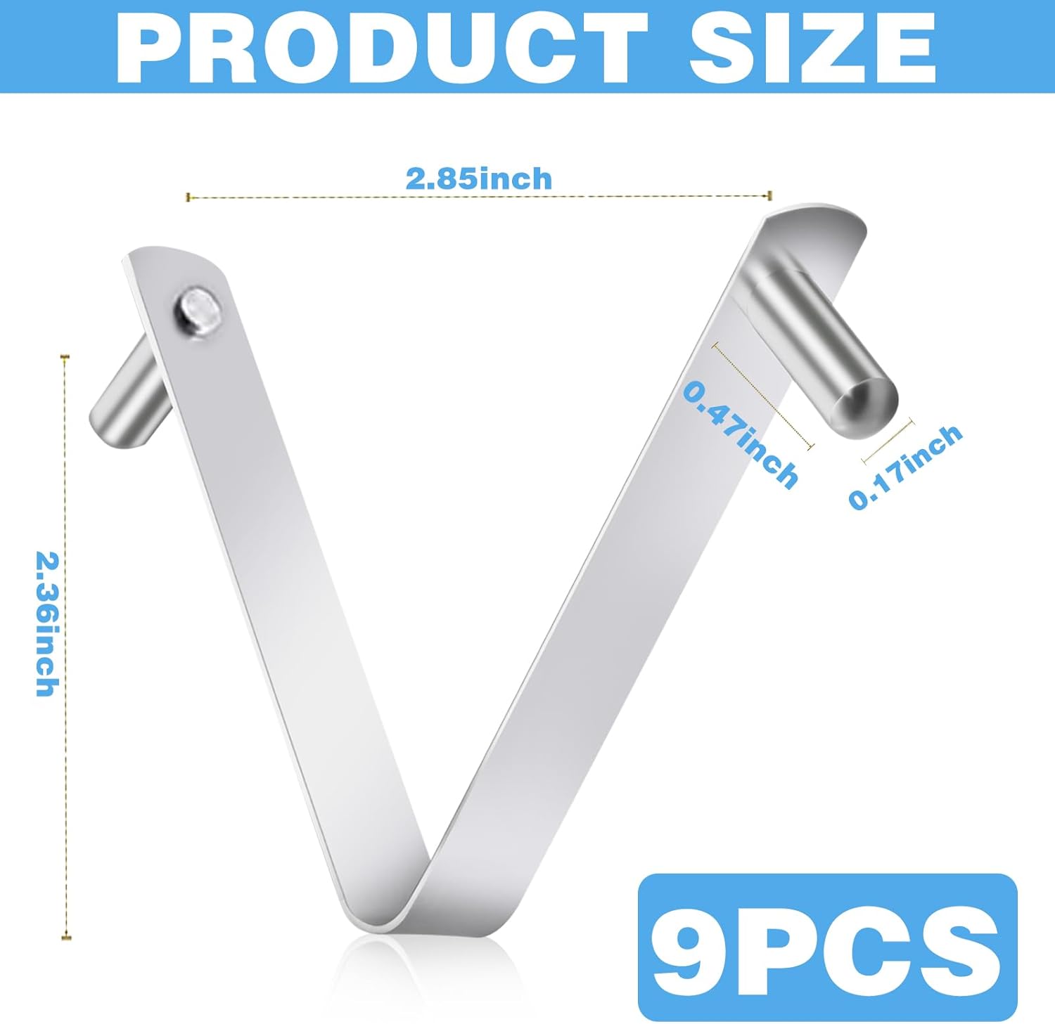 9Pcs Pool Brush Clip V-Shaped Clip, Innovative Pool Hooks for Poles Double Pin Spring Button Clip for Stainless Steel Clips, Applies to Pool Swimming Pools & Accessories Tools Pool Pole Clips - Image 2