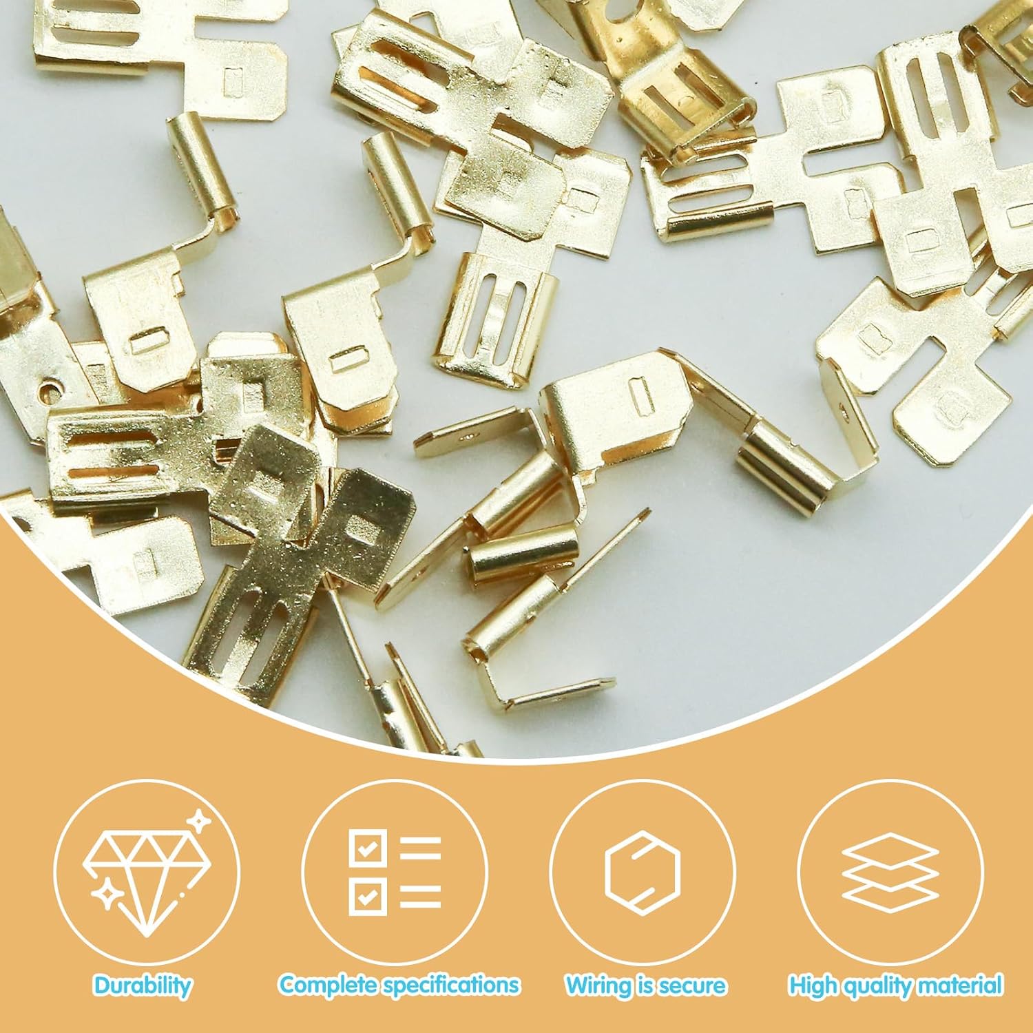 36Pcs Connectors Combination Kit: Double Spade, Piggyback, Chair Terminal Quick Disconnect Adapter - 12 Each Female Spade Connector - Image 3