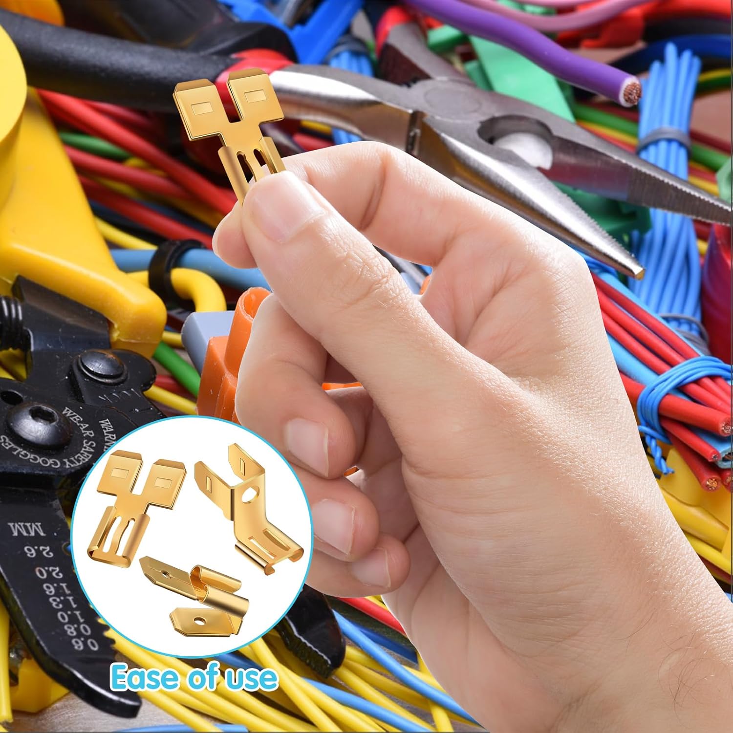 36Pcs Connectors Combination Kit: Double Spade, Piggyback, Chair Terminal Quick Disconnect Adapter - 12 Each Female Spade Connector - Image 6