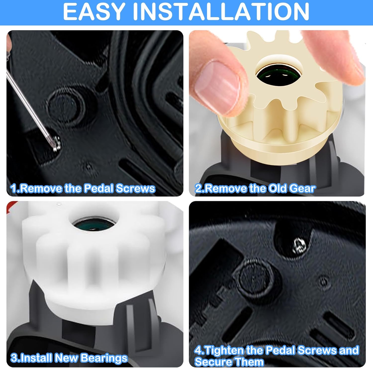 4Pcs Spin Mop Replacement Parts, Spin Mop Bucket Clutch Bearing Gear Sprockets Replacement Compatible with Ocedar, One Way Bearing Sprockets Pedal Repair Replacement for Vileda and More Rotation Mop - Image 3