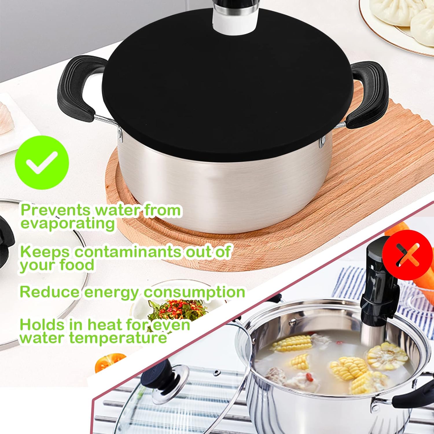 Sous vacuum and Vide Lid Cooking Sous vacuum and Vide Cooker Fits Up to 10.5