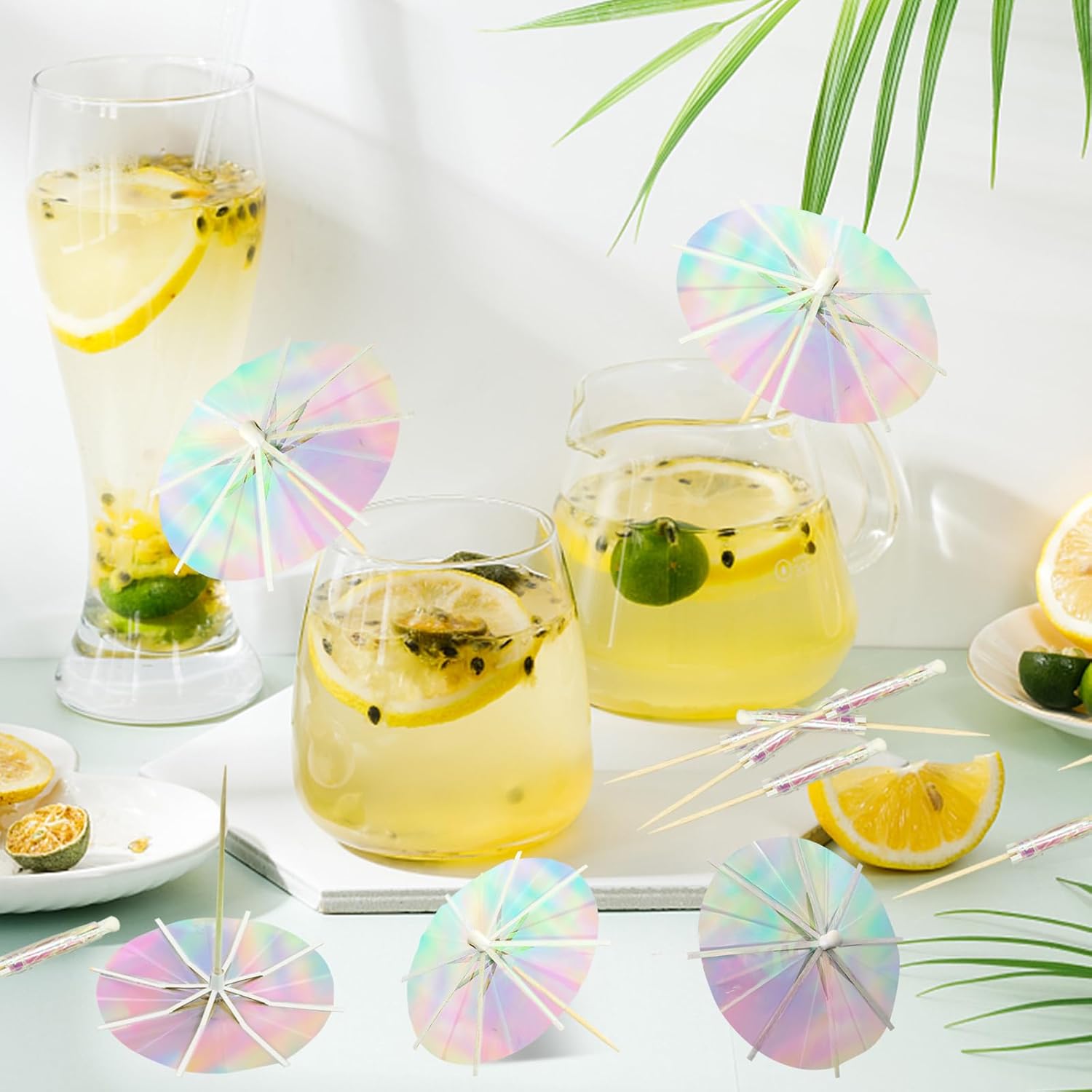 50Pcs Drink Umbrellas Cocktail Picks, Umbrella Drinks Sticks Wood Toothpicks Cocktail Umbrellas for Drinks Cupcake Appetizers, Umbrella Sticks Drink Toppers Party Decoration Supplies(Fluorescent) - Image 3