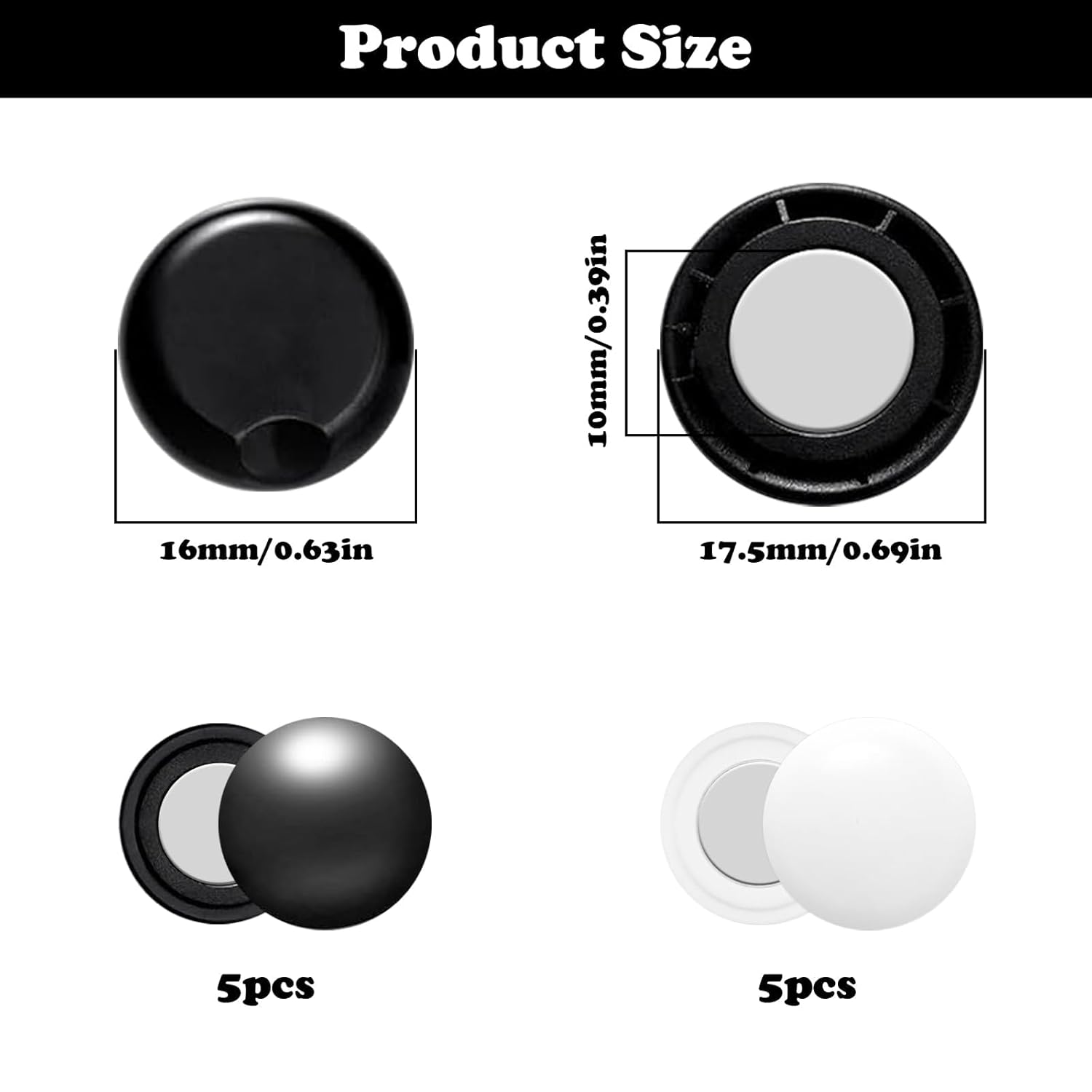 10Pcs Marathon Running Bib Clips Magnets for Runners Race Number Bib Clips Buckles Fixing Fastener, Running Accessories White Black Replacement for pins for Triathlon Cycling Field Competition Supplie - Image 2