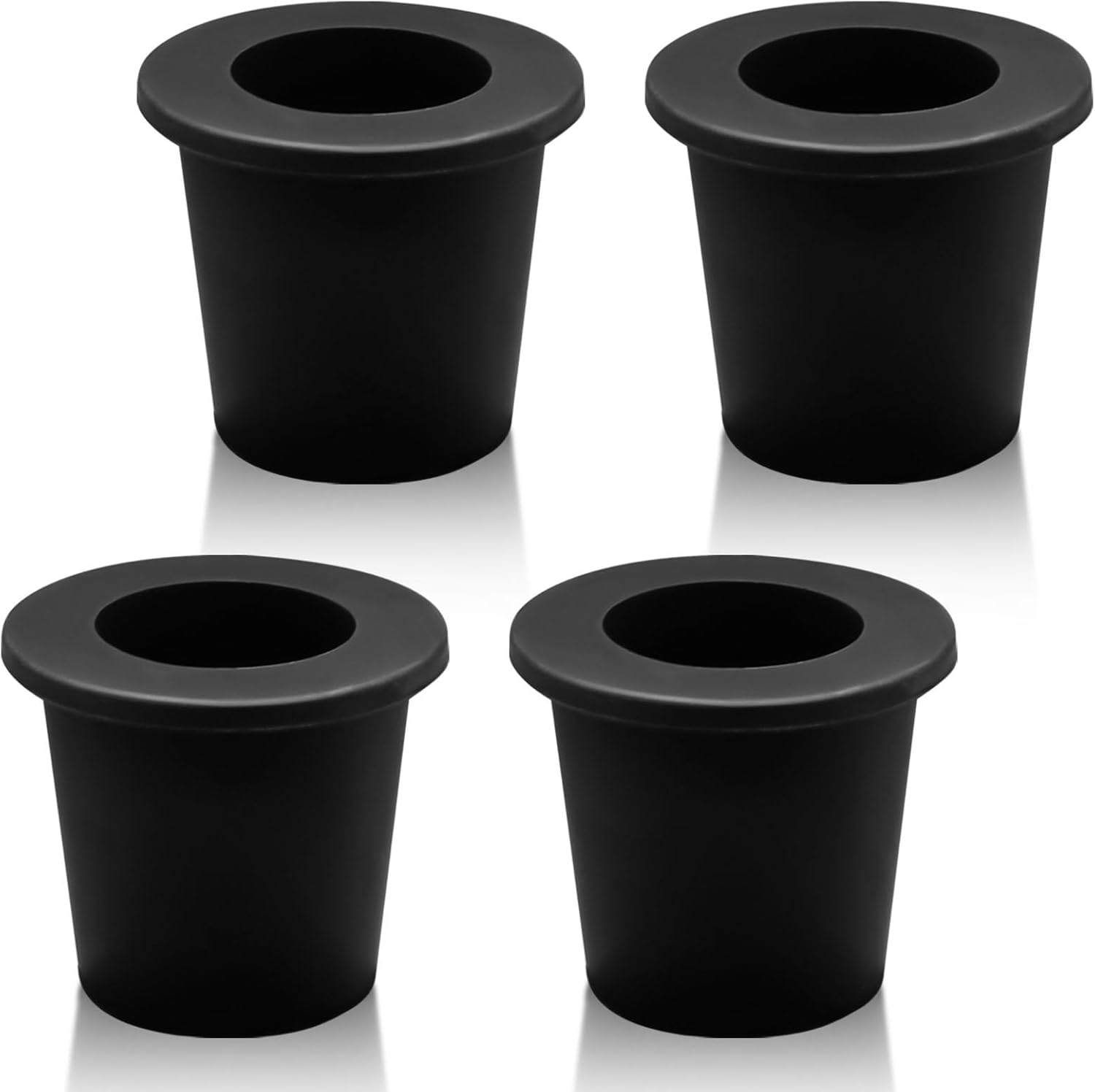 4Pcs Patio Table Umbrella Hole Ring Plug, Silicone Pool Umbrella Sleeve Stabilizer Cone Wedge, Umbrella Table Ring Hole Insert for 2-2.5 Inch Table Hole or 1.5 Inch Pool Umbrella Adapter (Black) - Image 1