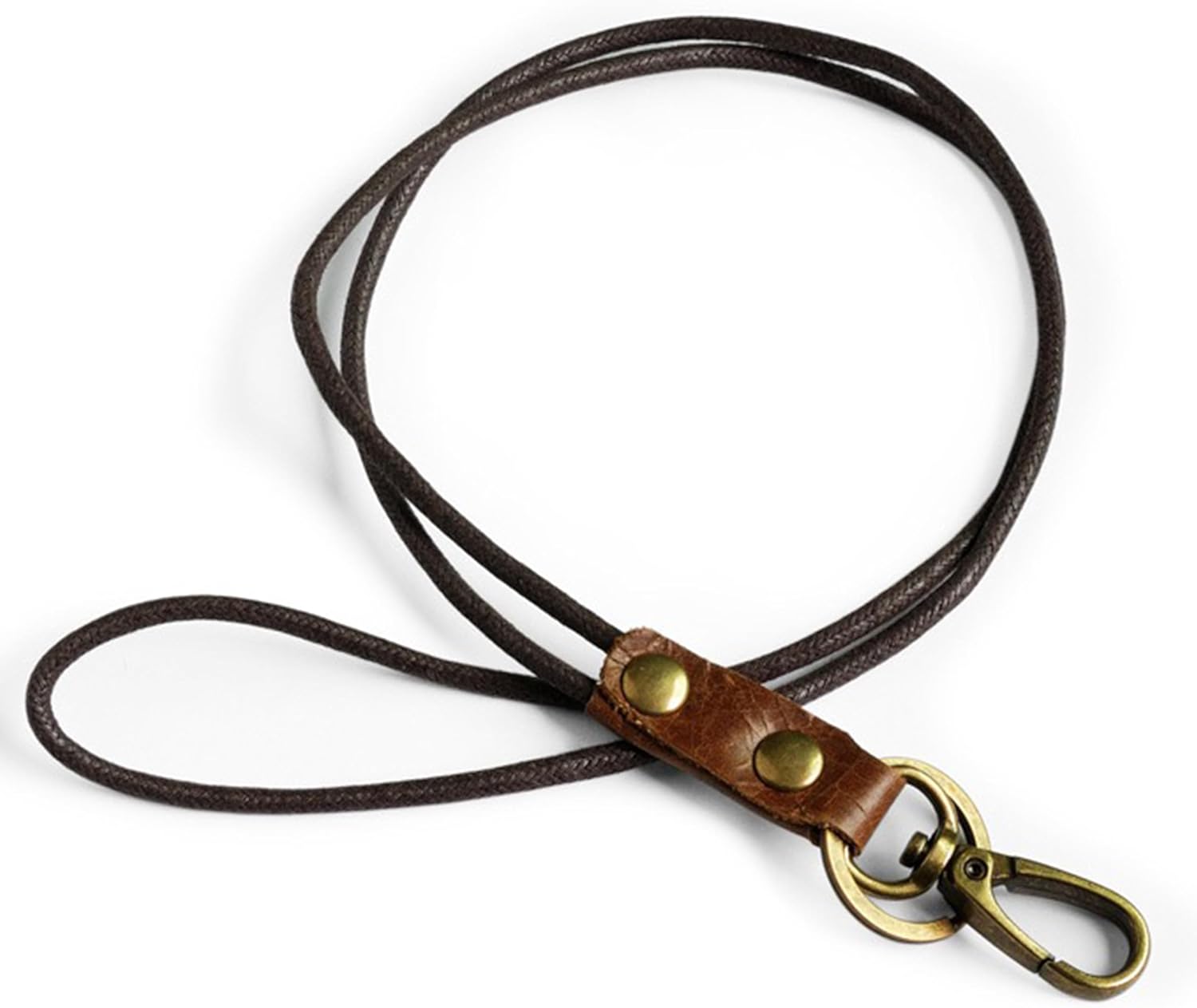 Lanyard For Key and ID Badge Holder, Leather Lanyard For ID Card, Retro Style Lanyards for ID Badges - Image 1