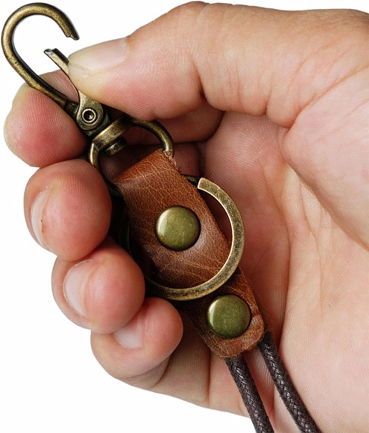 Lanyard For Key and ID Badge Holder, Leather Lanyard For ID Card, Retro Style Lanyards for ID Badges - Image 5