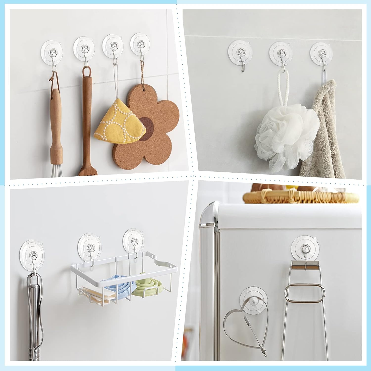 Suction Cup Hooks, 1.77 Inch Small Window Suction Cups with Metal Hooks, Removable and Reusable, Clear, 12 Pcs - Image 5