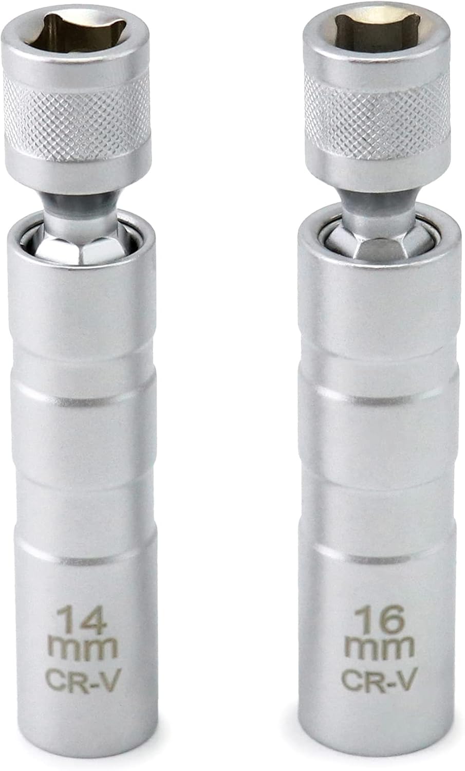14mm&16mm Magnetic Swivel Spark Plug Socket, Thin Wall Magnetic Rotating 3/8