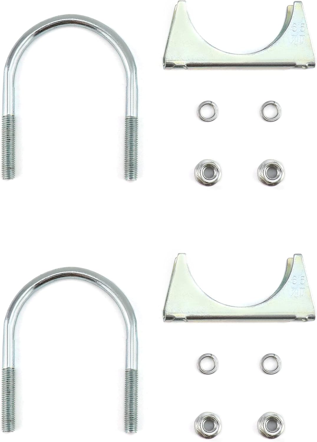 U-Bolt Muffler Tip Exhaust Hook, 2 Pack 2-1/2