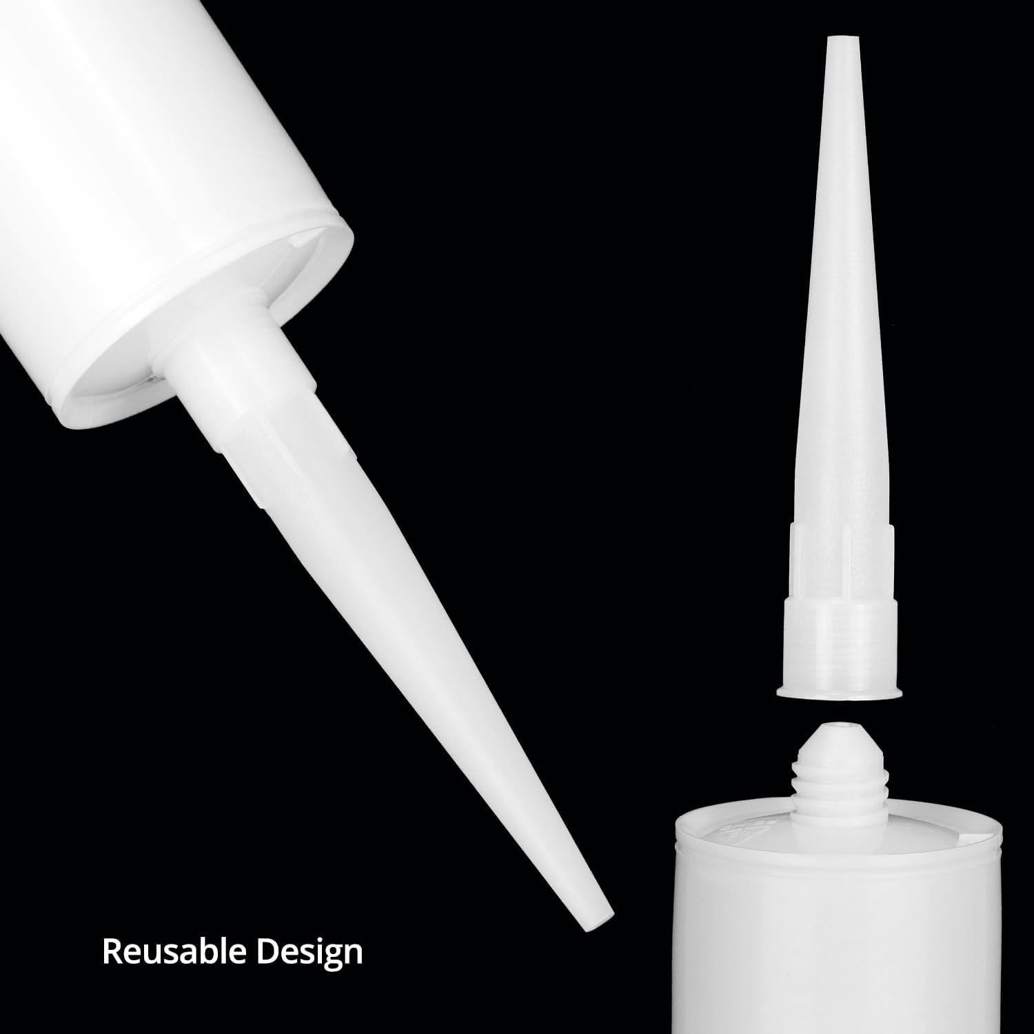 Empty Caulking Sealant Tubes - 11 Oz Capacity Each, 4 Pack Reusable Plastic, for Standard Caulking Guns - Image 3