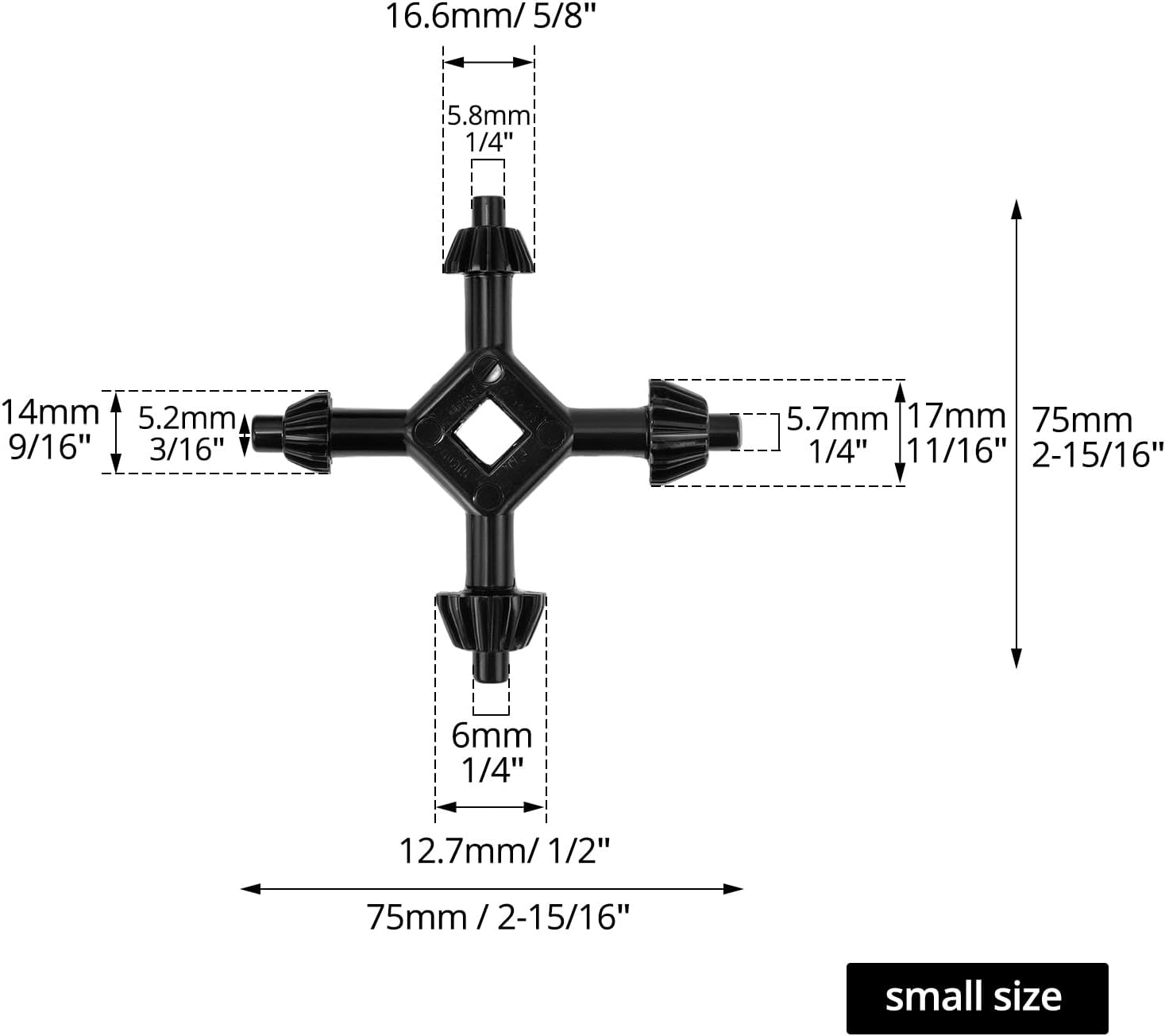 2pcs 4-in-1 Drill Chuck Key Set, Hand Drilling Chuck Wrench for Electric Drills, Size 3/8, 1/2, 3/4, 1 Inch, (L+S), - Image 6