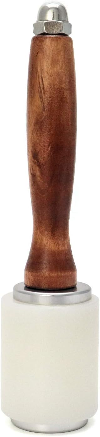 8inch Leather Carving Hammer, DIY Leathercraft Mallet with Nylon Straight Head Wood Handle, Sew Leather Cowhide Tool Kit - Image 4