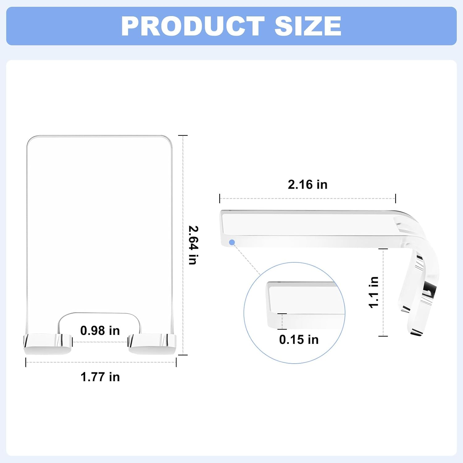 Adhesive Razor Holder, Wall Mount Shower Razor Hooks for His and Hers, Acrylic, Waterproof, Clear, 2 Pcs - Image 5