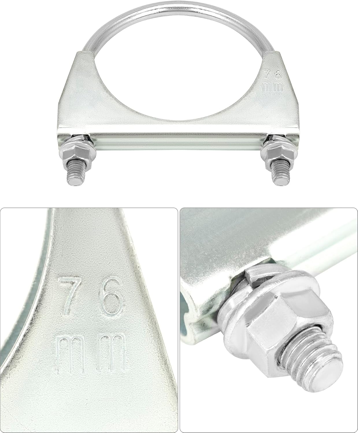 U-Bolt Muffler Tip Exhaust Hook, 2 Pack 3