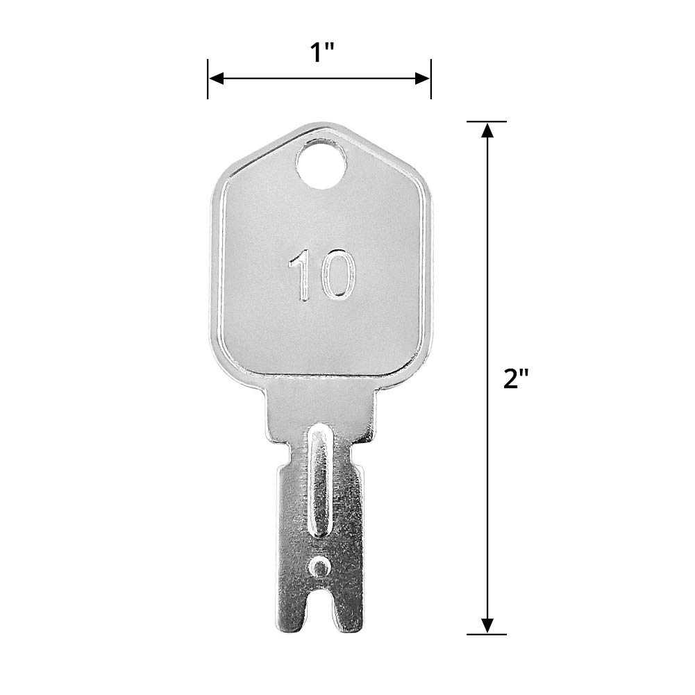 Ignition Keys, 10 Pack 166 Forklift Key Hyster Heavy Equipment Keys for Clark Yale Hyster Komatsu Crown - Image 4