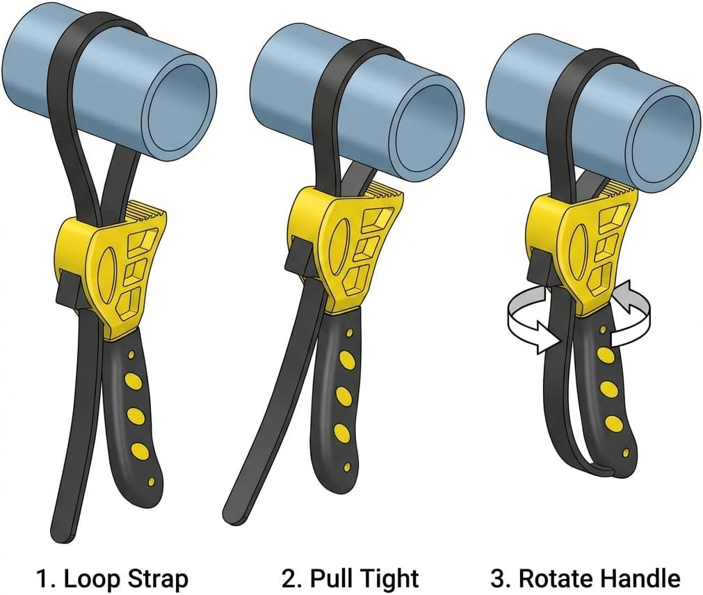 Adjustable Rubber Strap Wrench Set 24
