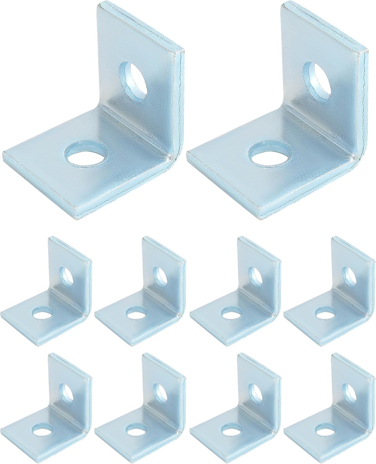 10-Pack Heavy Duty L-Shaped Connector Brackets - 2 Hole, Compatible with All 1-5/8