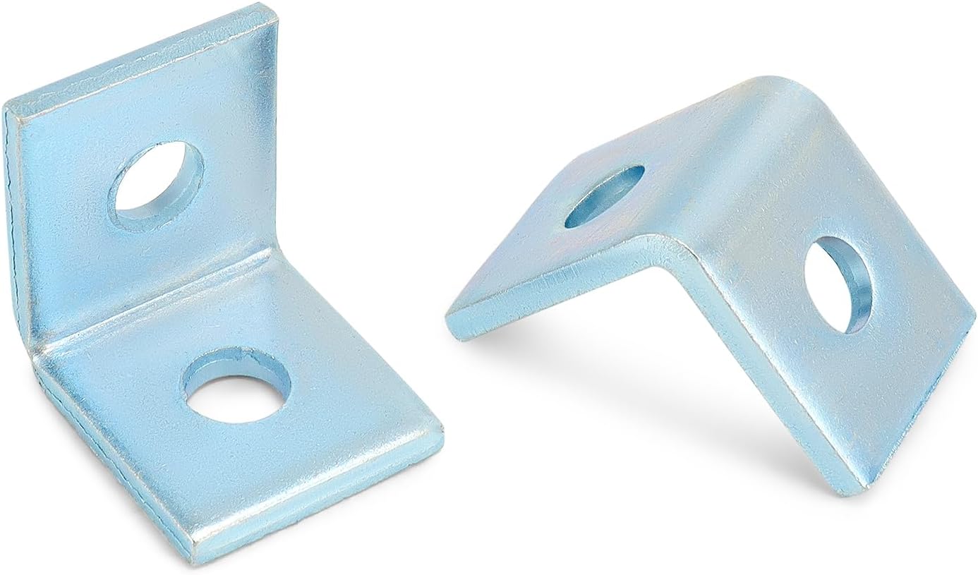 10-Pack Heavy Duty L-Shaped Connector Brackets - 2 Hole, Compatible with All 1-5/8
