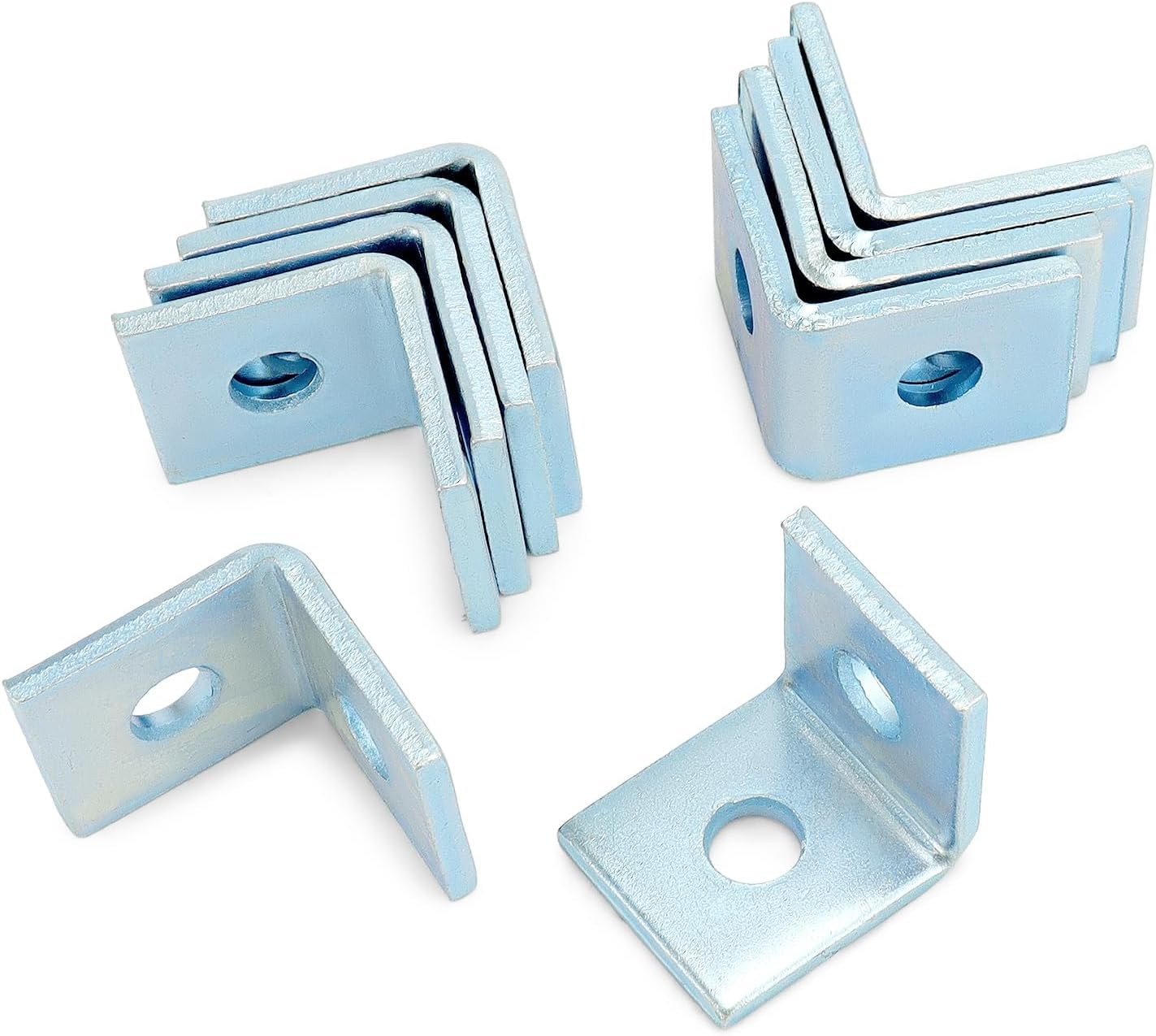 10-Pack Heavy Duty L-Shaped Connector Brackets - 2 Hole, Compatible with All 1-5/8