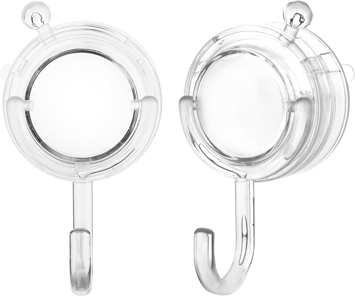 Wreath Hanger, Large Twist Lock Suction Cup Wreath Hooks, Heavy Duty, 22 LB Capacity, Removable and Reusable, Round, Clear, 2 Pcs - Image 1