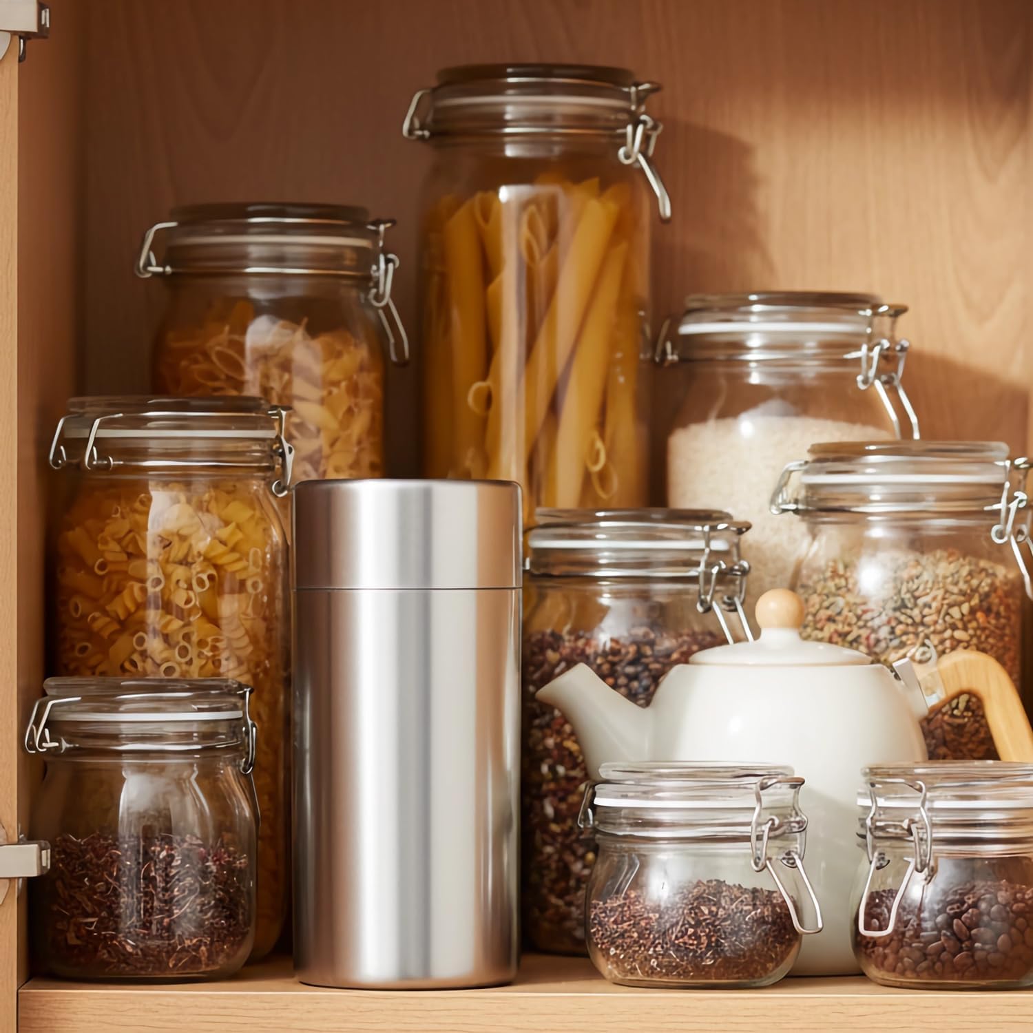 304 Stainless Steel Airtight Storage Container, Multifunctional 550ml, Ideal for Coffee, Tea, Sugar, Flour - Image 2