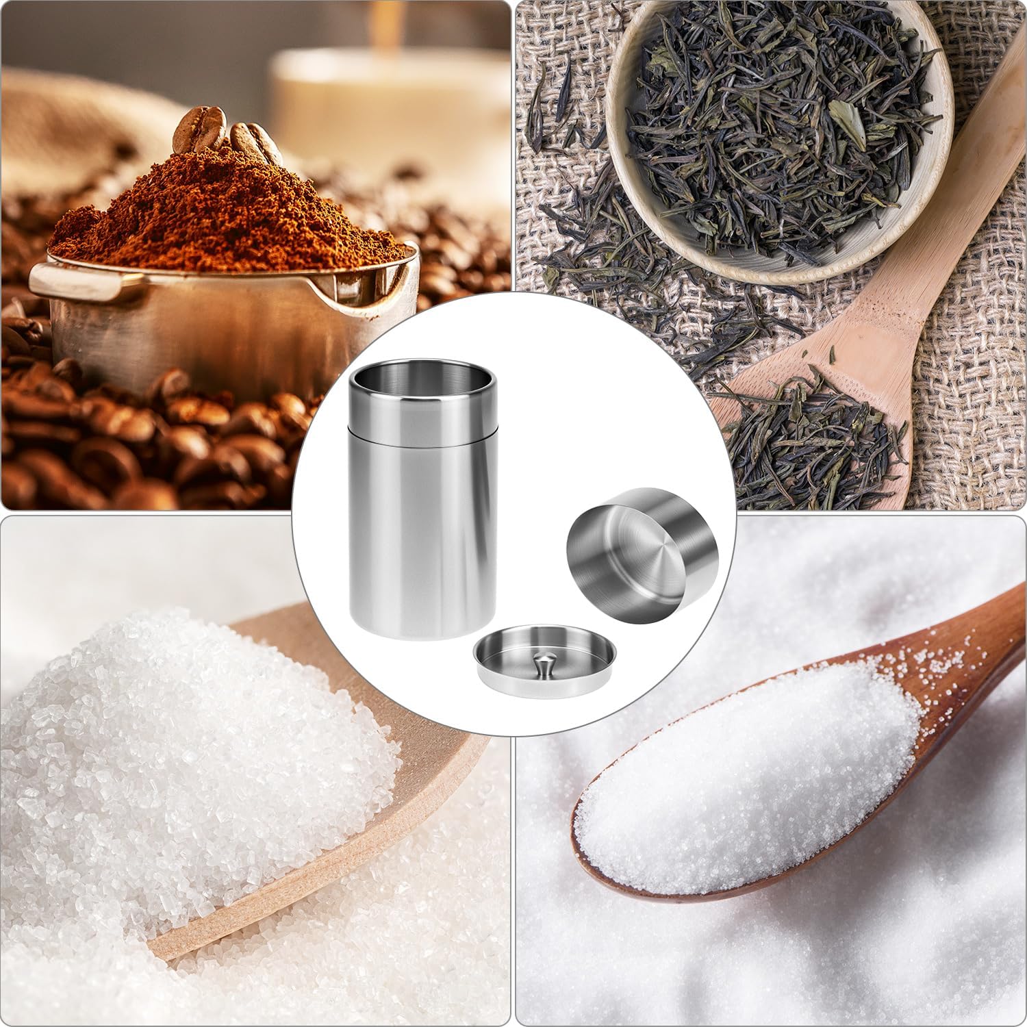 304 Stainless Steel Airtight Storage Container, Multifunctional 550ml, Ideal for Coffee, Tea, Sugar, Flour - Image 6