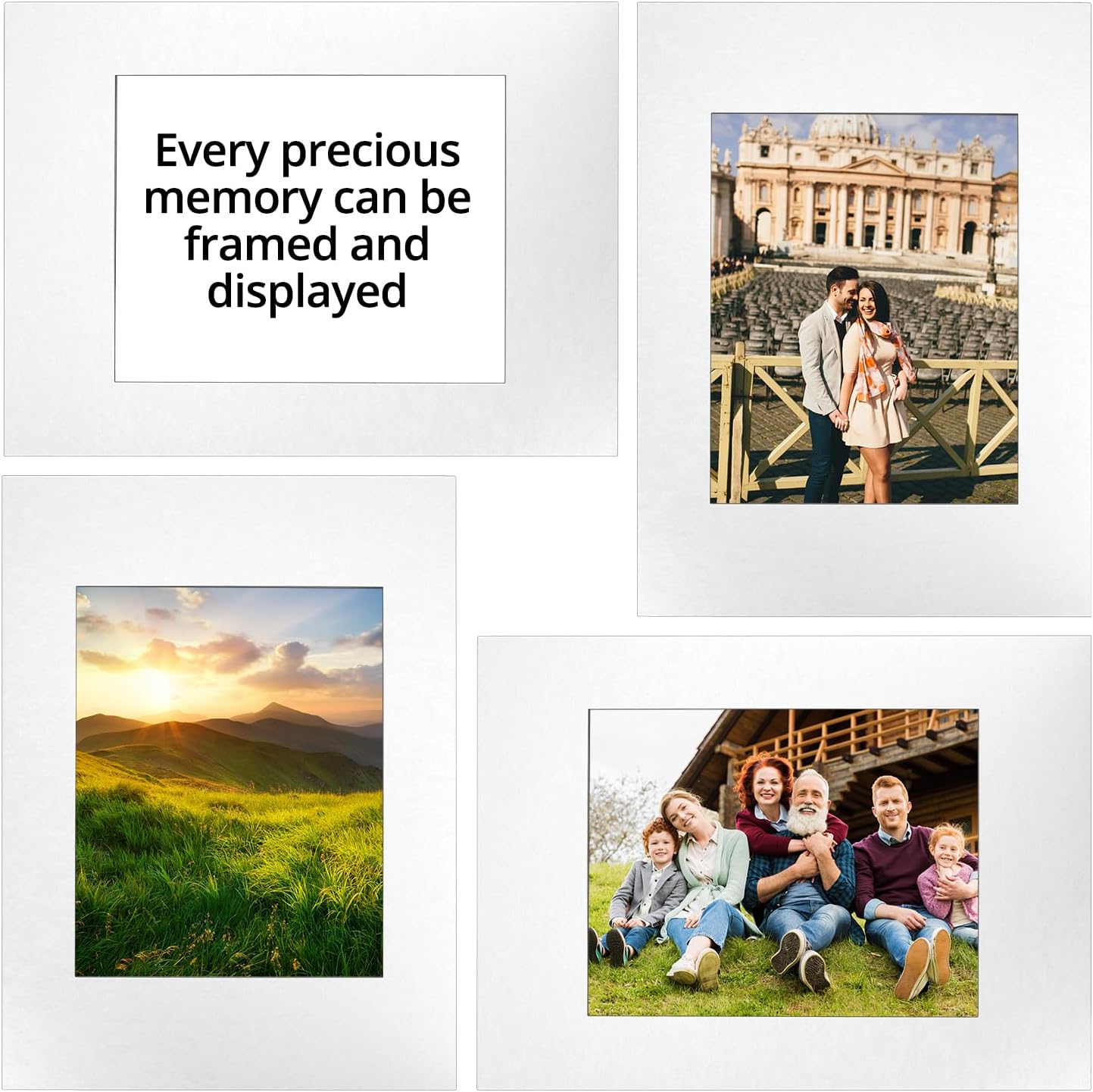 12x16 Picture Mats Cut for 8x10 Photo, 10 Pack White Double Mat Picture Matboard - Pre-Cut Mat Board Show, Bevel Cut Matte to Display Art Family Photos, Show Kits, Art, Picture Framing, - Image 4