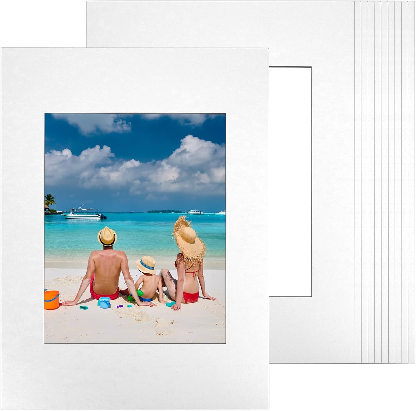12x16 Picture Mats Cut for 8x10 Photo, 10 Pack White Double Mat Picture Matboard - Pre-Cut Mat Board Show, Bevel Cut Matte to Display Art Family Photos, Show Kits, Art, Picture Framing, - Image 7
