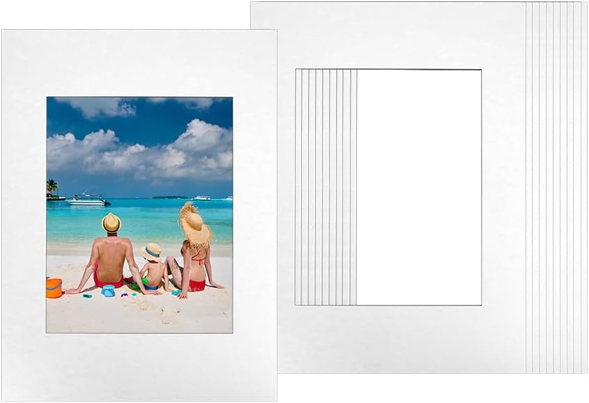 12x16 Picture Mats Cut for 8x10 Photo, 10 Pack White Double Mat Picture Matboard - Pre-Cut Mat Board Show, Bevel Cut Matte to Display Art Family Photos, Show Kits, Art, Picture Framing, - Image 8