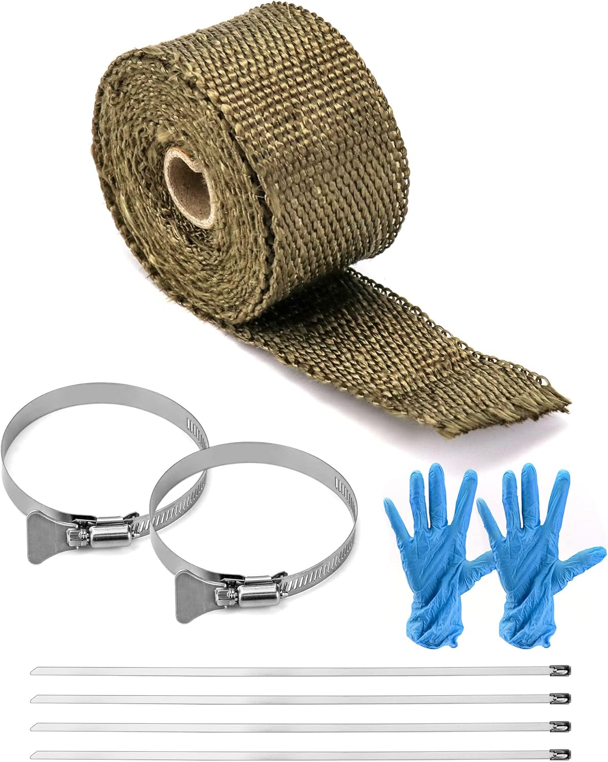 Fireproof Pipe Wrap, Pipe Insulation Webbing Anti-Scald Chimney Ribbon Furnace Flue Protector with 2 Clips - Image 2