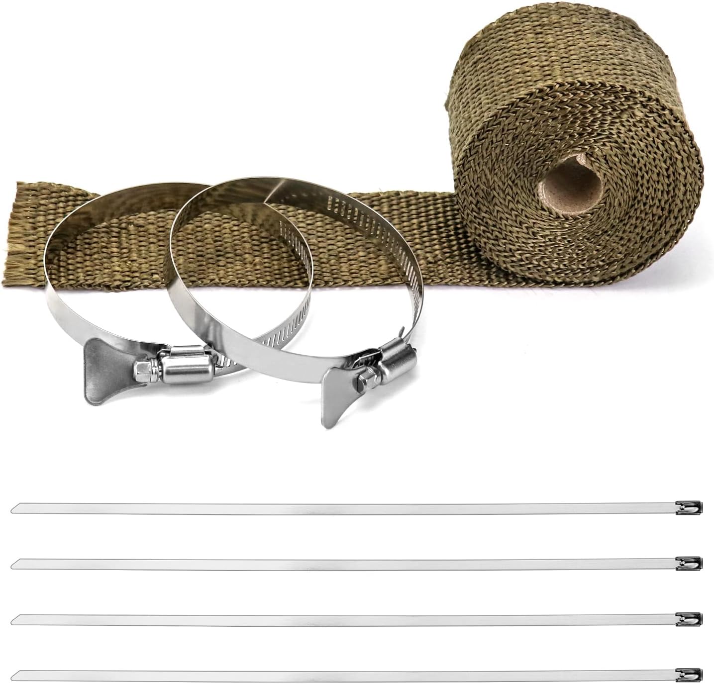 Fireproof Pipe Wrap, Pipe Insulation Webbing Anti-Scald Chimney Ribbon Furnace Flue Protector with 2 Clips - Image 5