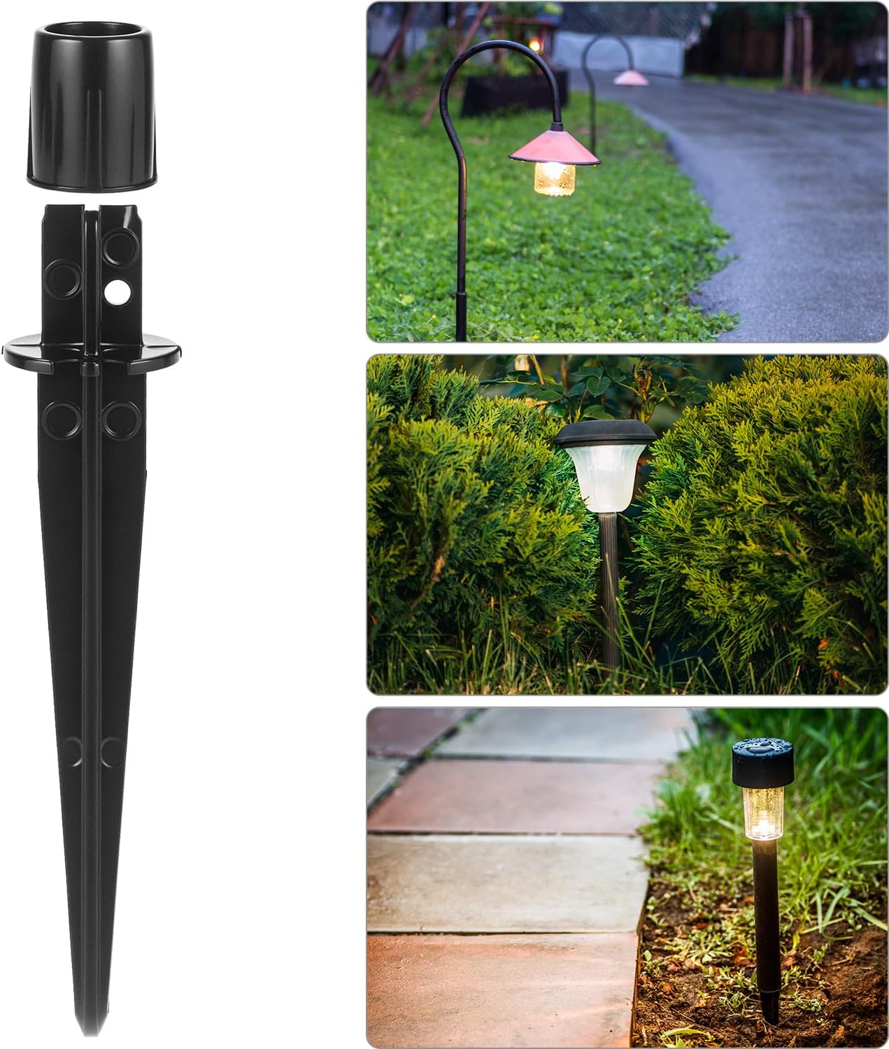 Metal Stakes Solar Lights Replacement Spike, 8 Pack Reinforced Ground Stakes, Replacement Nails for Garden Lights Landscape Pathway Patio Lamps Pole, 0.78x5.36 inches Outdoor Ground Stake - Image 6