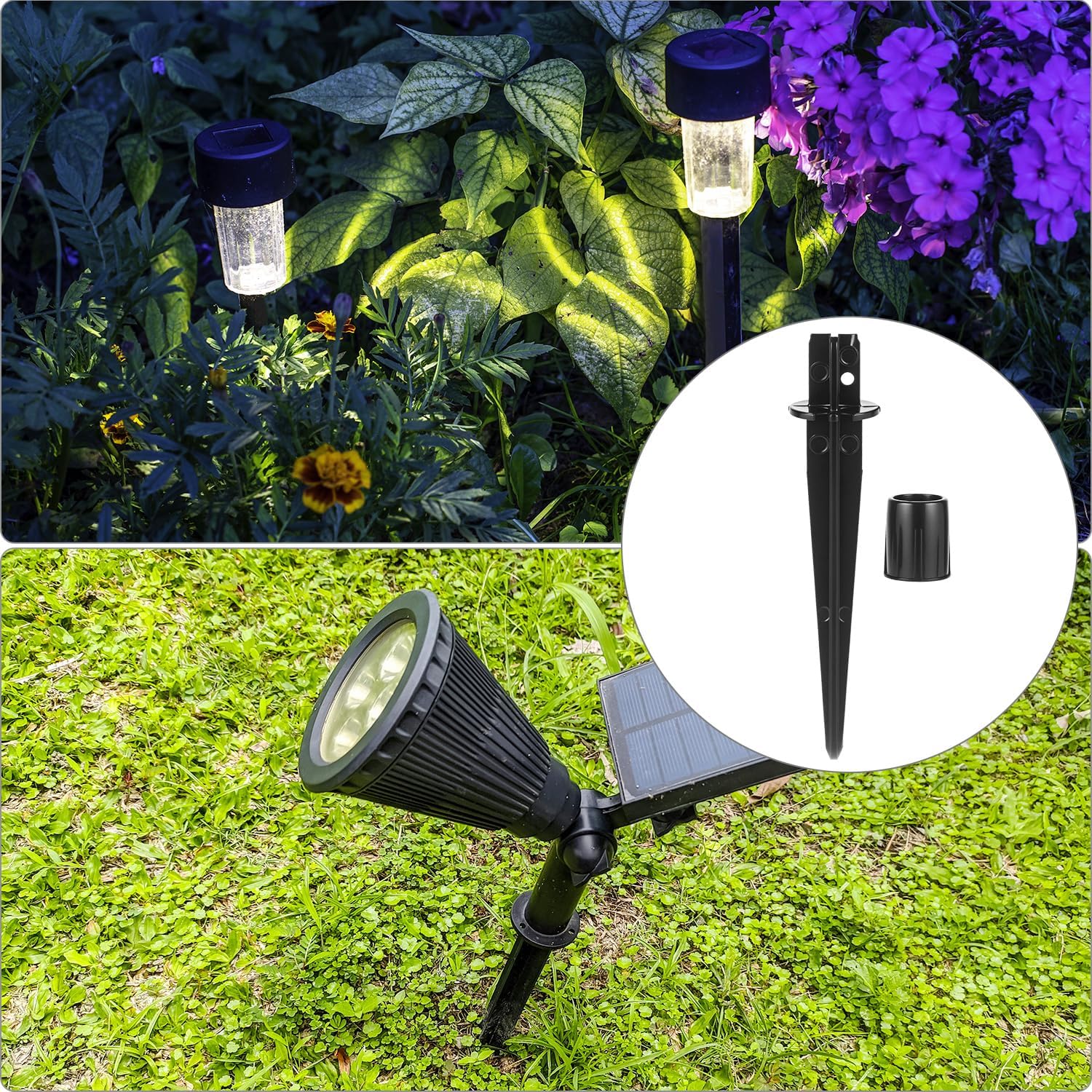 Metal Stakes Solar Lights Replacement Spike, 8 Pack Reinforced Ground Stakes, Replacement Nails for Garden Lights Landscape Pathway Patio Lamps Pole, 0.78x5.36 inches Outdoor Ground Stake - Image 7