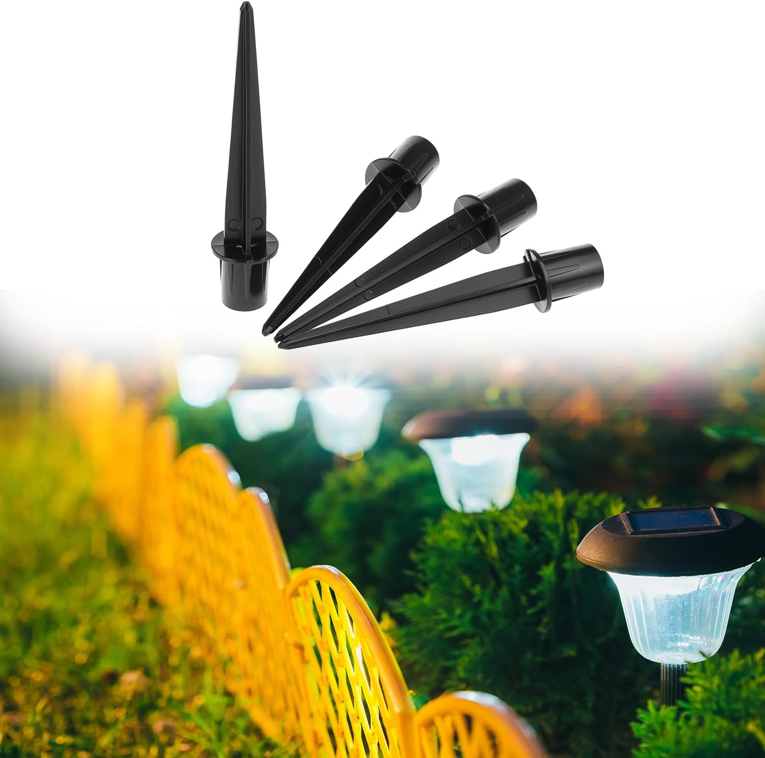Metal Stakes Solar Lights Replacement Spike, 8 Pack Reinforced Ground Stakes, Replacement Nails for Garden Lights Landscape Pathway Patio Lamps Pole, 0.78x5.36 inches Outdoor Ground Stake - Image 8