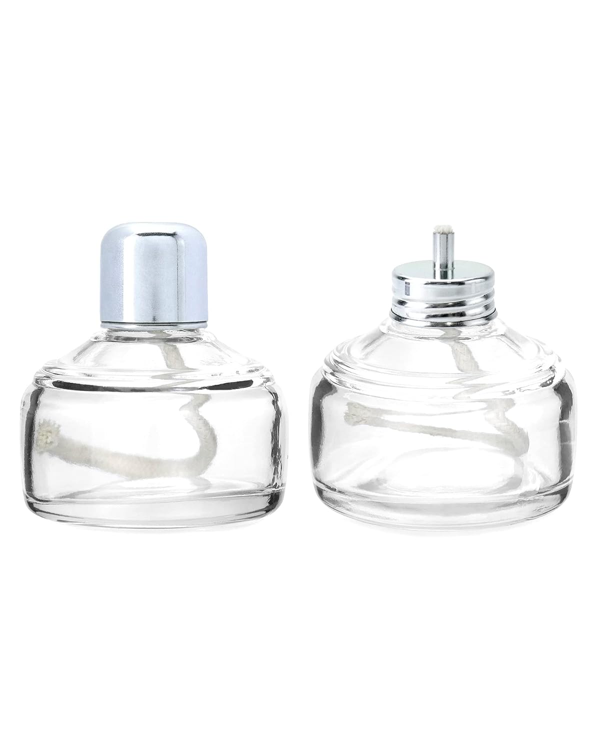 Alcohol Lamp, 2 Pack 120ml Glass Laboratory Alcohol Burner Lamp, Lab Equipment Heating Bottle with Cotton Wick and Metal Cap, for Science Experiments, Fuel Not Included - Image 2