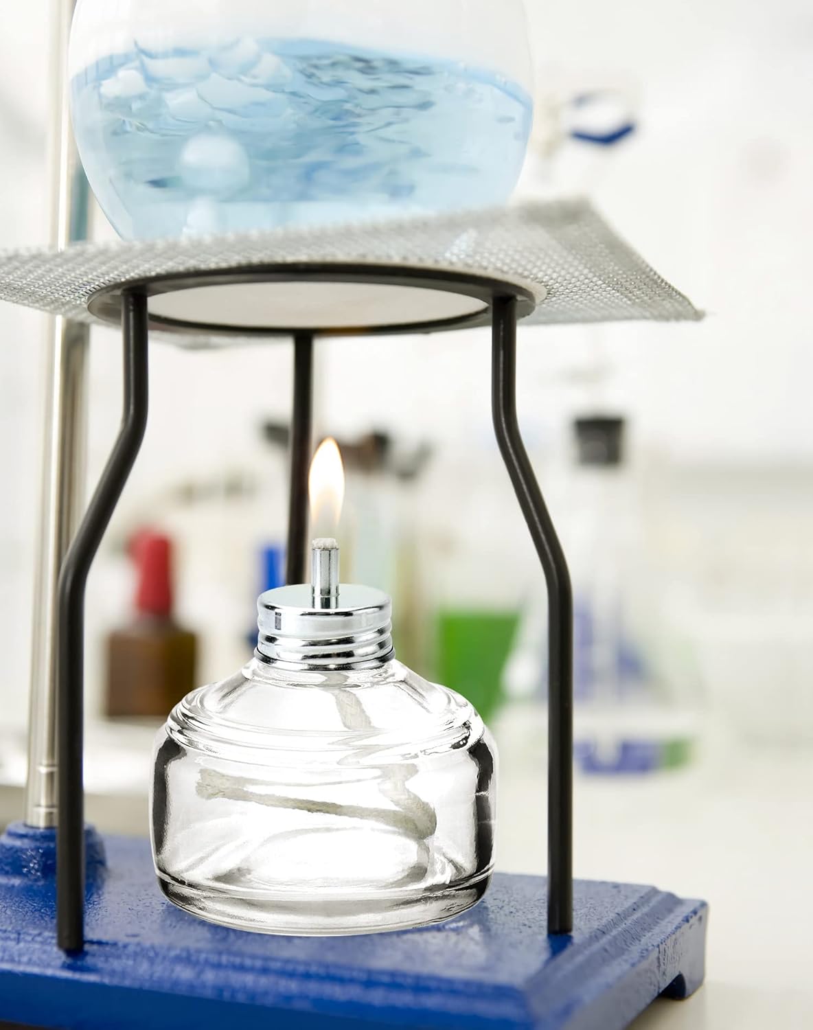 Alcohol Lamp, 2 Pack 120ml Glass Laboratory Alcohol Burner Lamp, Lab Equipment Heating Bottle with Cotton Wick and Metal Cap, for Science Experiments, Fuel Not Included - Image 3