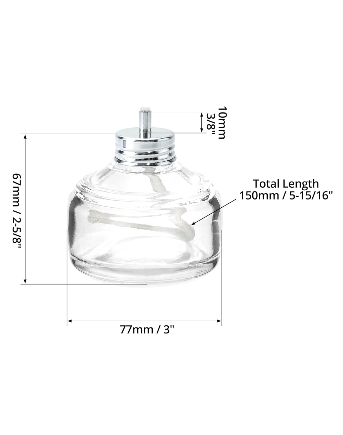 Alcohol Lamp, 2 Pack 120ml Glass Laboratory Alcohol Burner Lamp, Lab Equipment Heating Bottle with Cotton Wick and Metal Cap, for Science Experiments, Fuel Not Included - Image 6