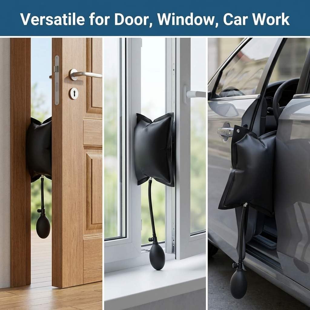 Air Pump Wedge 4 Pack, Adjustable Inflatable Spacer for Door, Window & Vehicle Alignment - Image 6