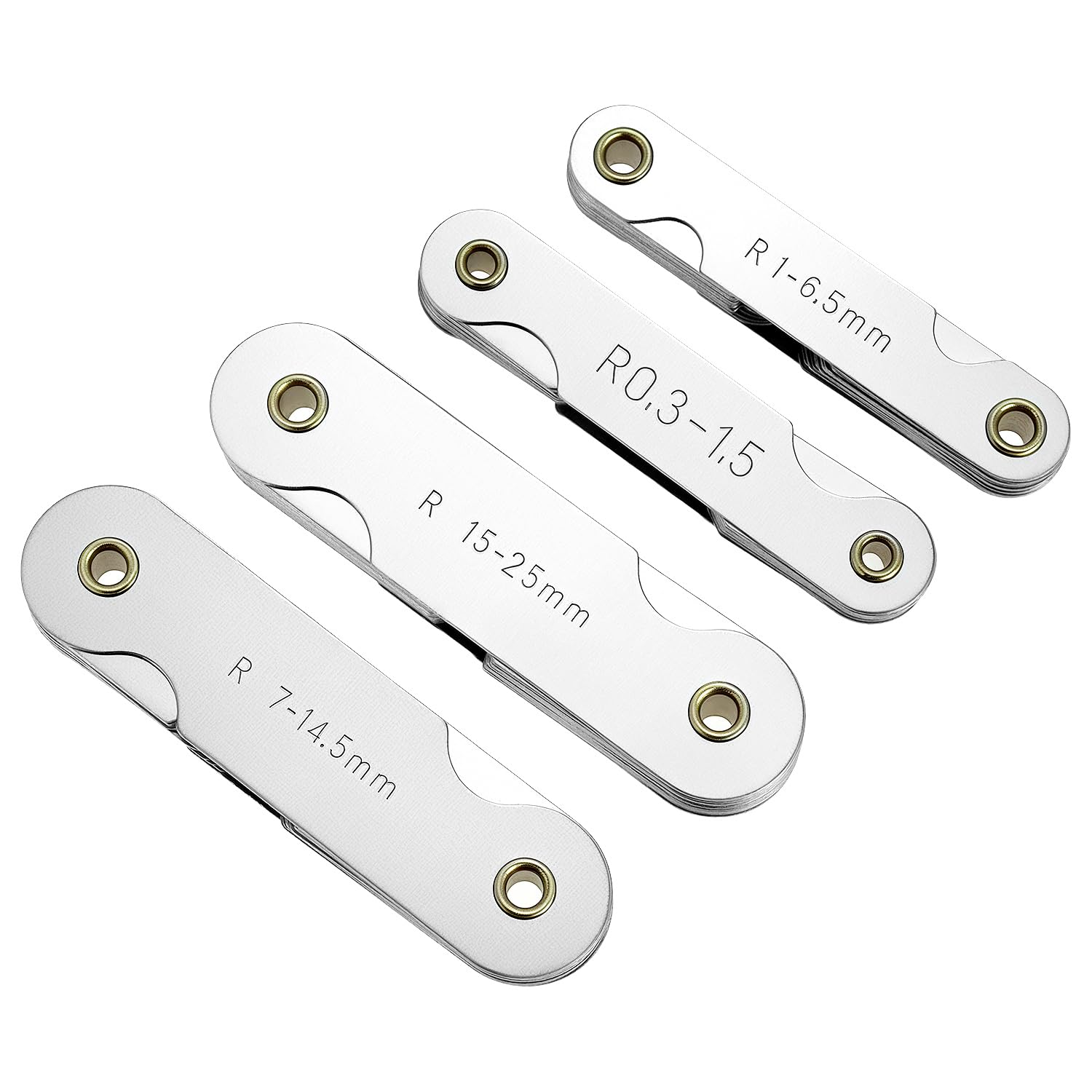 4 Pack Radius Gauge Set, Precision Stainless Steel Measurement Tool for Convex & Concave Surfaces, R0.3-1.5mm/ R1-6.5mm/ R7-14.5mm/ R15-25mm - Image 2