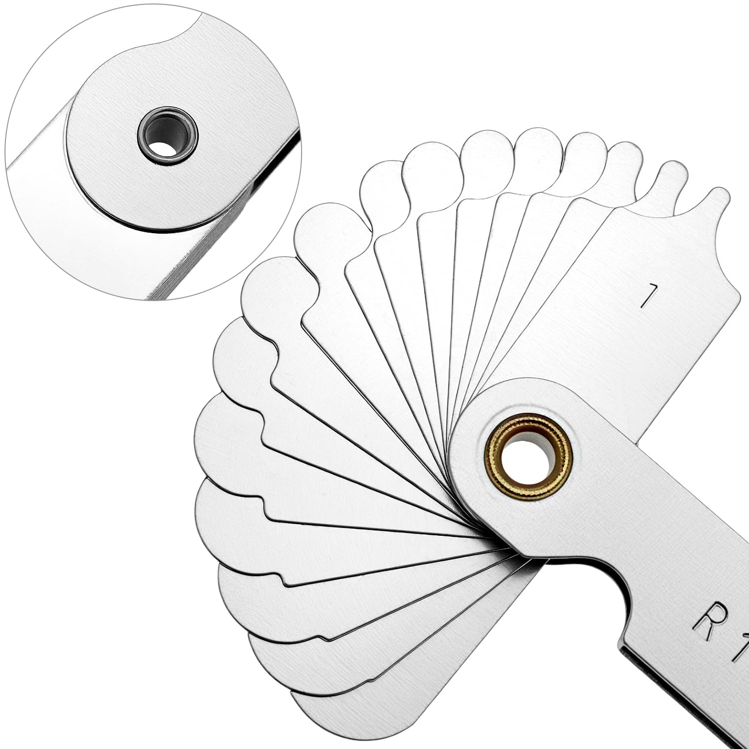 4 Pack Radius Gauge Set, Precision Stainless Steel Measurement Tool for Convex & Concave Surfaces, R0.3-1.5mm/ R1-6.5mm/ R7-14.5mm/ R15-25mm - Image 4