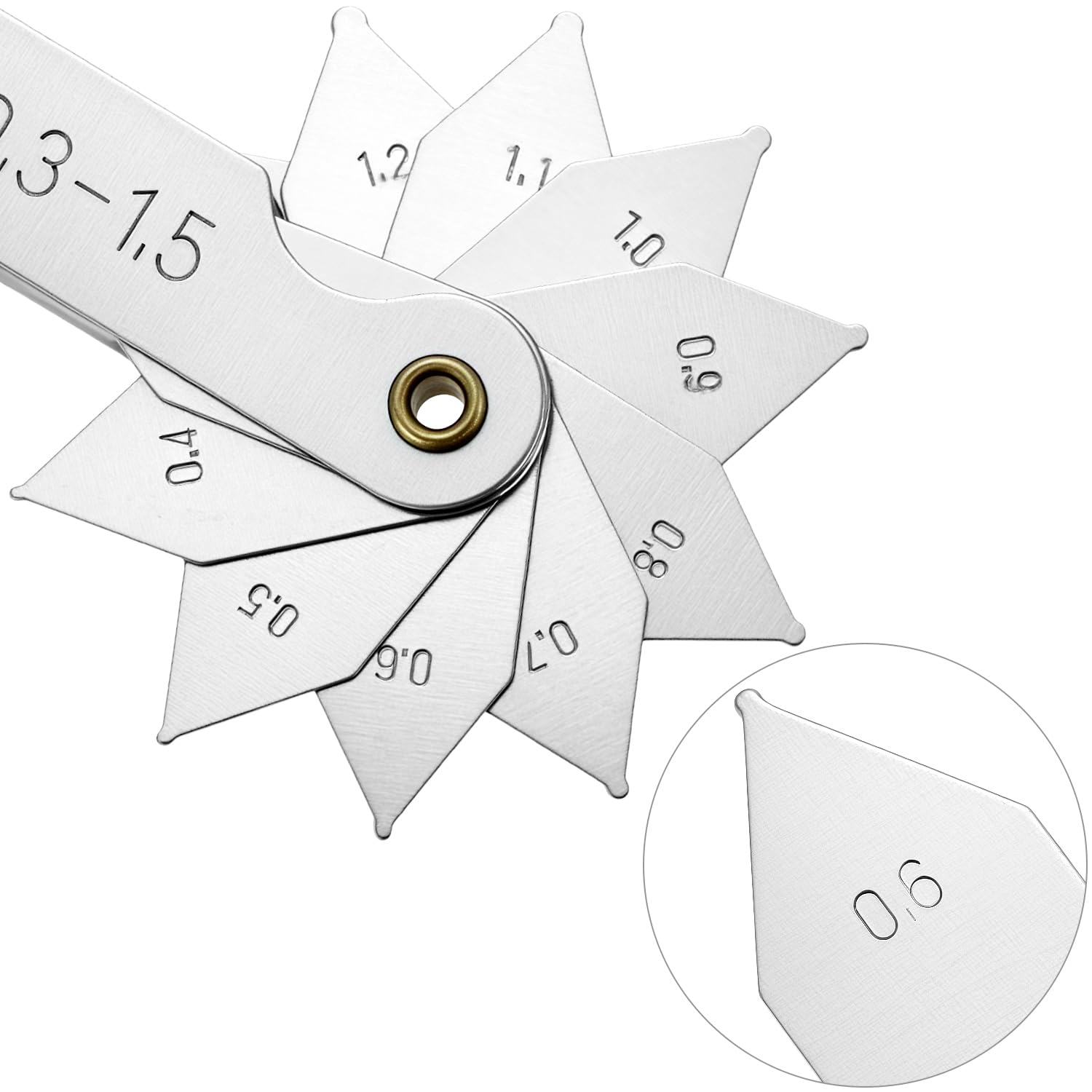 4 Pack Radius Gauge Set, Precision Stainless Steel Measurement Tool for Convex & Concave Surfaces, R0.3-1.5mm/ R1-6.5mm/ R7-14.5mm/ R15-25mm - Image 5