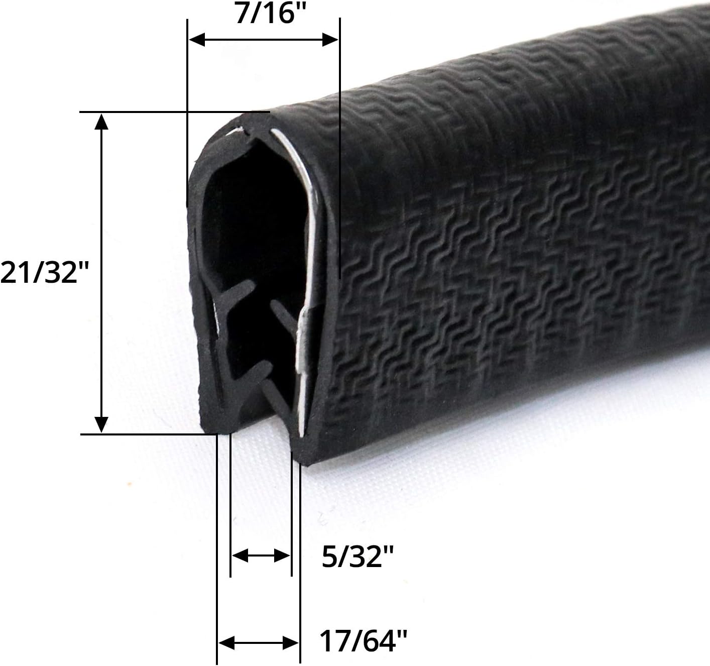 U-Shape Edge Trim, 10 Feet Weather Stripping Car Door Edge Protector, Flexible Push-On Rubber Guard for 1/4
