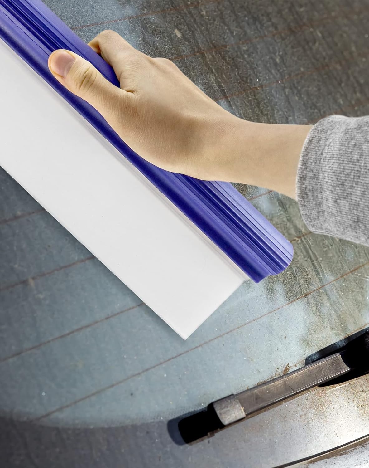 Water Car Squeegee,12 inch Flexible Water Silicone Window Squeegee for Car Or Home Use, Blue - Image 5