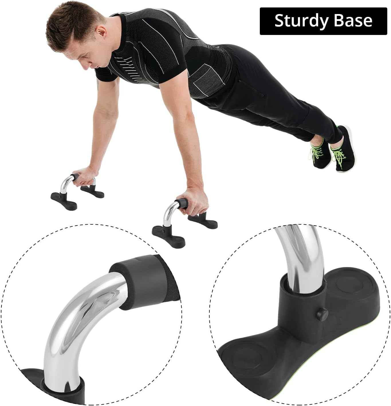 Steel Push Up Handles for Floor, Portable Push Up Stands with Non-Slip Grip, Angled Incline - Image 4