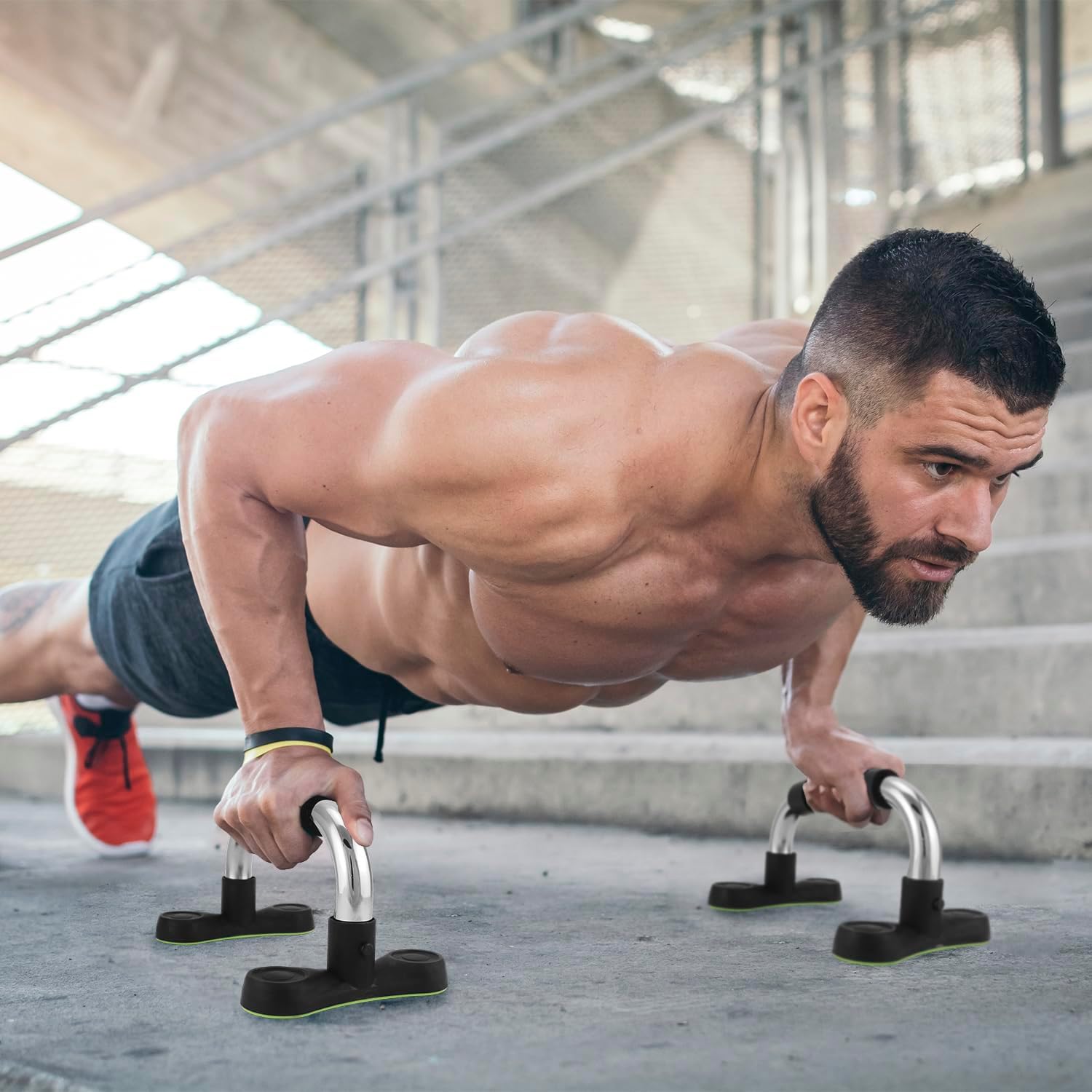 Steel Push Up Handles for Floor, Portable Push Up Stands with Non-Slip Grip, Angled Incline - Image 7