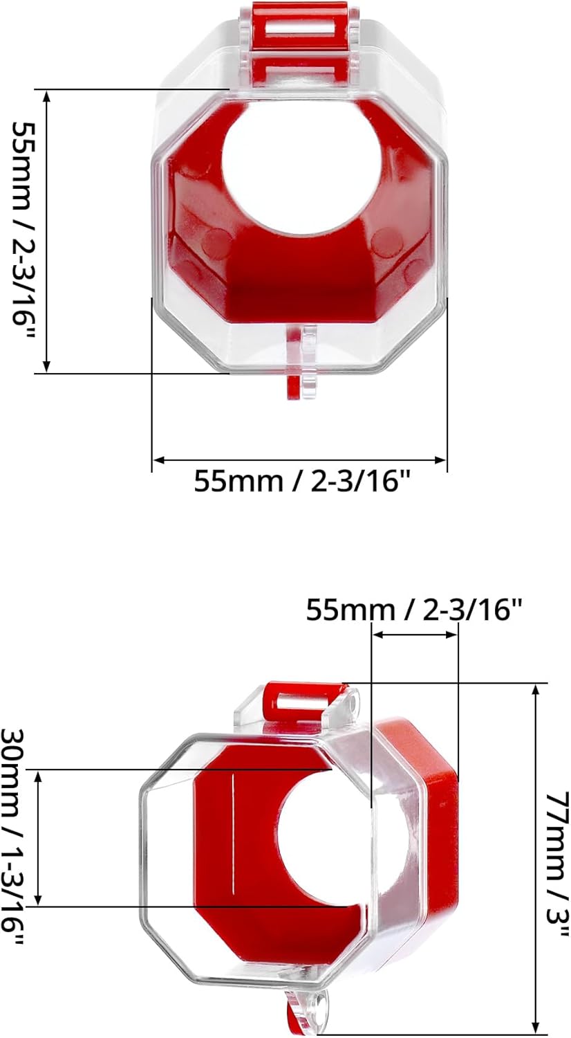 Emergency Stop Button Cover, 4 Pack Plastic Switch Cover Protector, Toggle Switch Push Button Switch Lockout Cover, Add Protection - Image 6