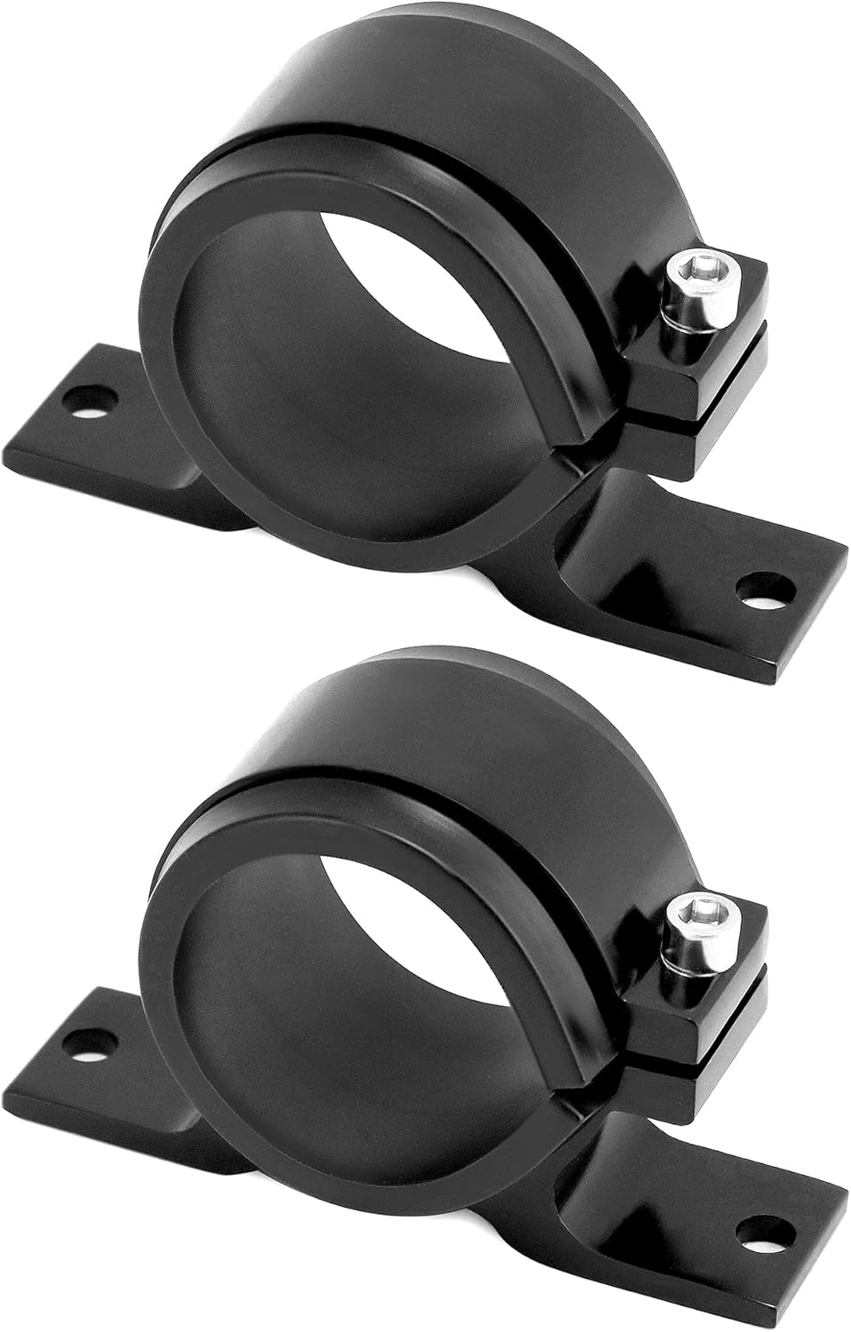 Fuel Pump Clamp Holder, 2 Pack 50mm Fuel Filter Mounting Bracket, Premium Aluminum Alloy Oil/Fuel Pump Mounting Bracket, Secure Filter Clamp Cradle, Sleek Black Design - Image 1