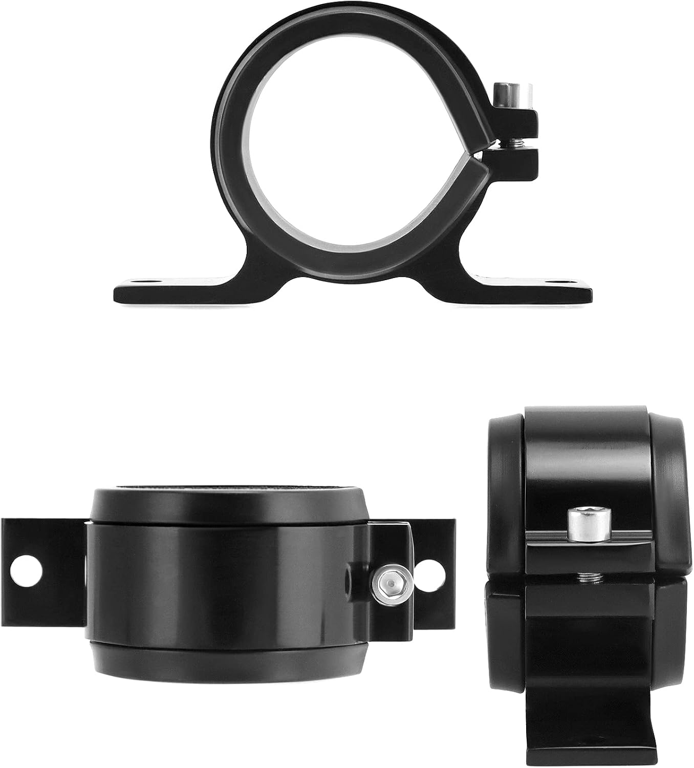 Fuel Pump Clamp Holder, 2 Pack 50mm Fuel Filter Mounting Bracket, Premium Aluminum Alloy Oil/Fuel Pump Mounting Bracket, Secure Filter Clamp Cradle, Sleek Black Design - Image 4